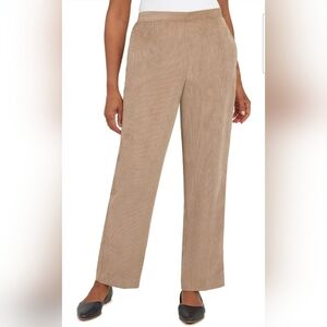 Alfred Dunner Women's Corduroy Pull-On Straight Leg Pant in SLATE Size 14